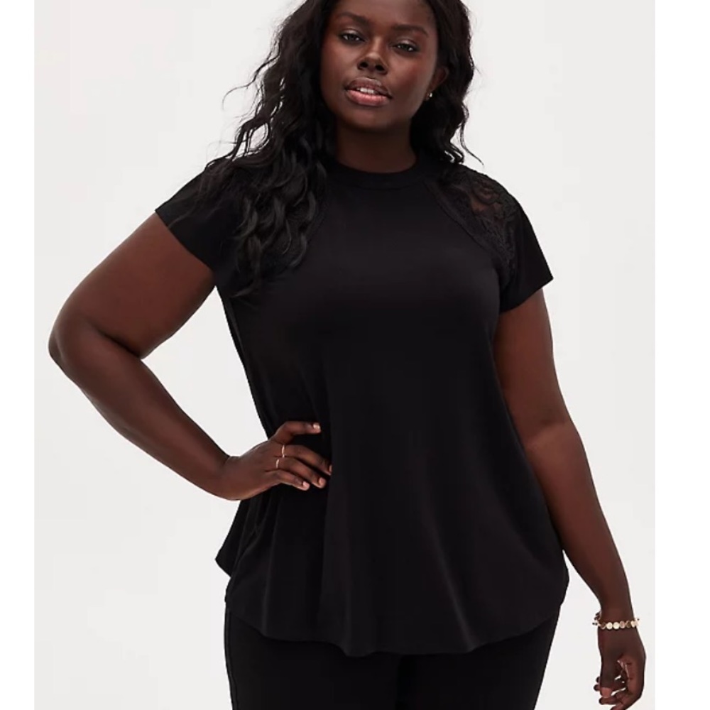 Torrid Black crepe sleeve blouse